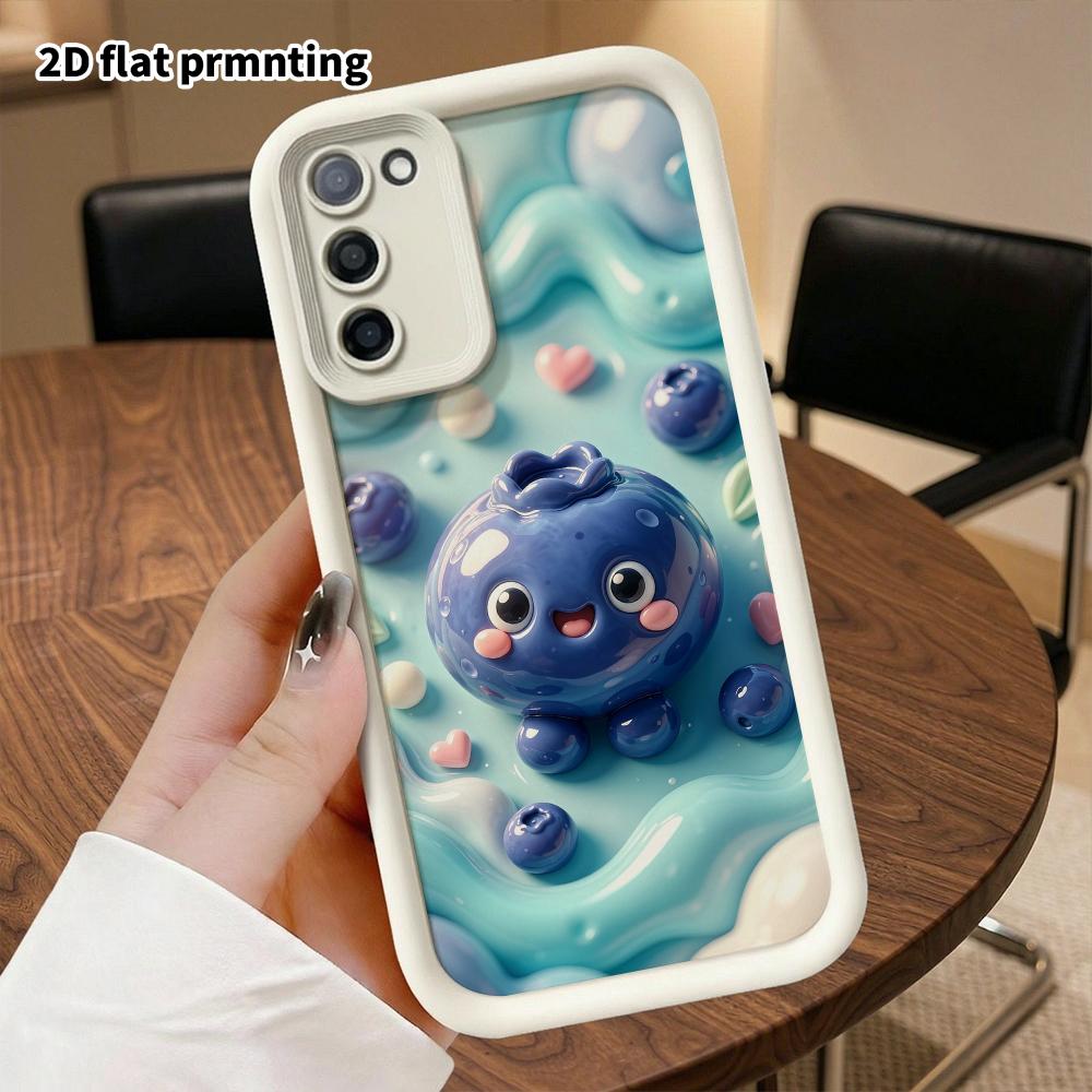 Phone case: 2D flat, compatible with Samsung Galaxy A34 A35 M05 M06 S20 S22 S21 FE Plus 5G protective case, Blueberry Baby, perfect Christmas and Hall