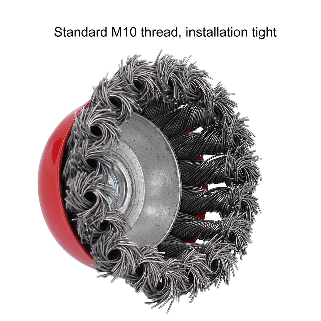 Strong Cup Brushes for Disc M10 Powerful Abrasive Steel Wire Cup Wire Outer Diameter 75mm 5-Pack Grinders, Thread, Brushes, Brushes,