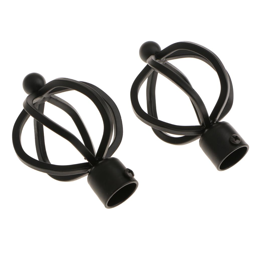 Iron Curtain Pole Brackets Window Curtain Accessories Curtain Rods End Caps for Home Decor Hotel Bar Wall Mounted Support