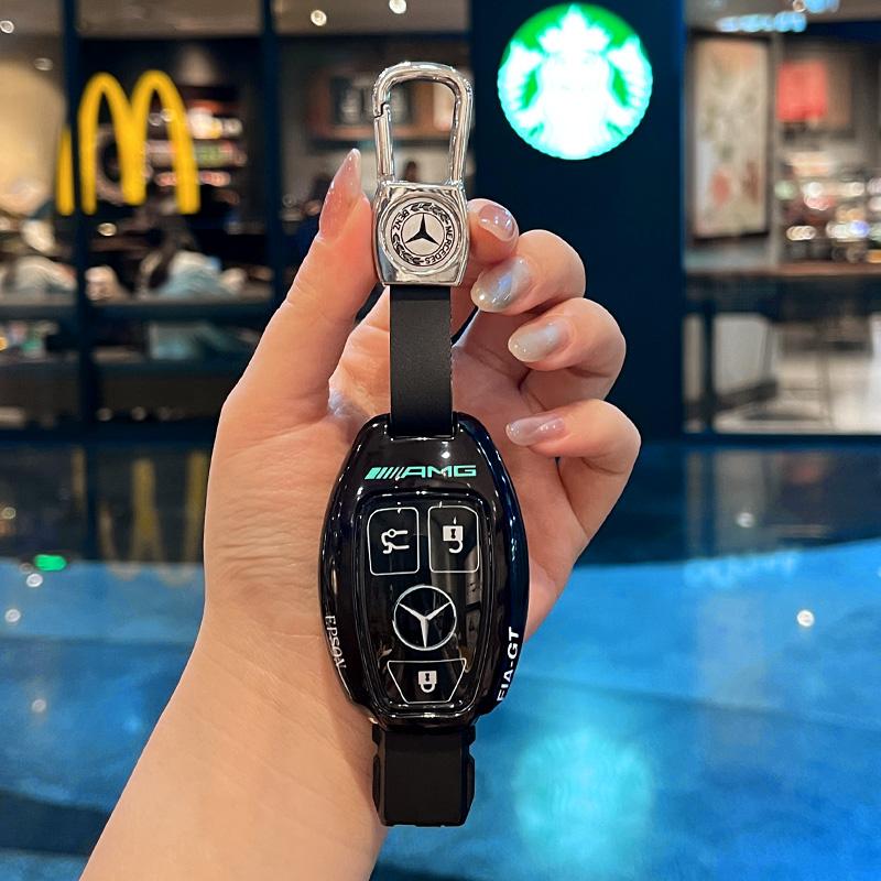 Car Sticker Car Remote Key Case Fob Cover Protective Shell Keychain Holder for Mercedes Benz CLS CLA GL R SLK AMG A B C S Class