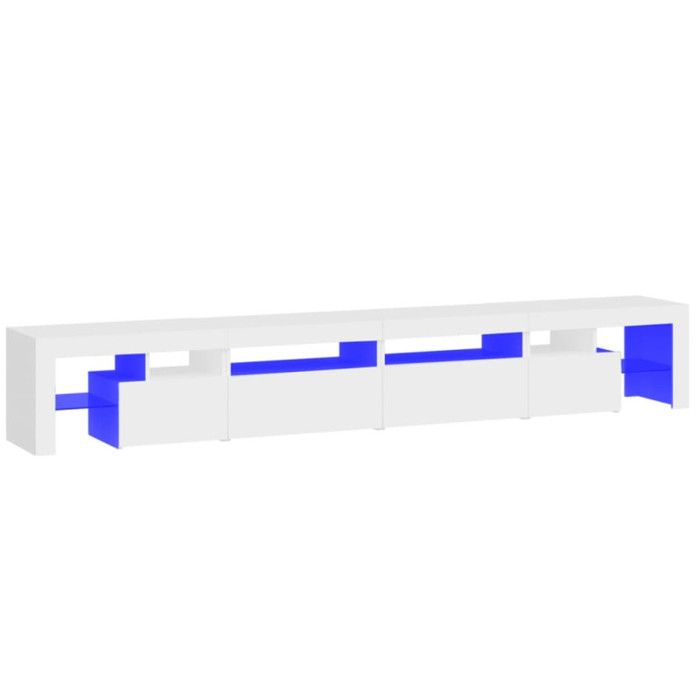 VidaXL Meuble TV avec Lumières LED Centre de Divertissement Rangement Meuble Média Meuble de Salon Salle de Séjour Maison 3152818