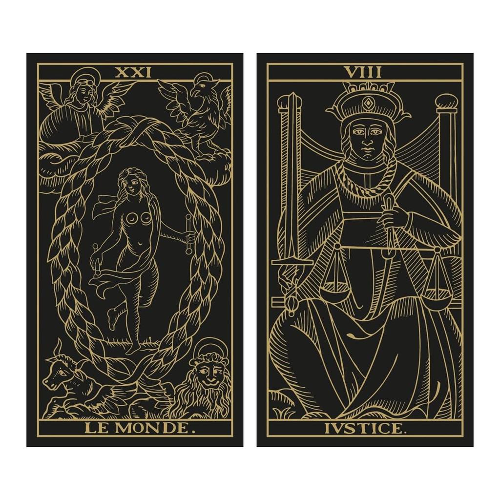 Kancharo Tarot Card Set of Marseille Gold Black Includes Japanese Tarot Card Instructions Pouch 78-Card [Tarot & Edition] & (Authentic)