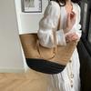 Large Capacity Straw Bag Women's New Leisure Vacation Style Shoulder Tote Bag Woven Beach Bag