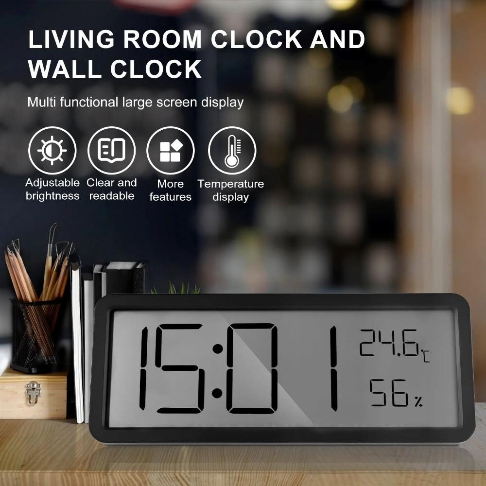 Temperature LCD Digital Wall Clock Humidity Electronic Clock Digital Wall Clock  Living Room