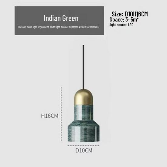 

Nordic Marble Pendant Light - Modern Designer Lighting for Bedside, Bar, and Restaurant Counter. Warm Light зелений