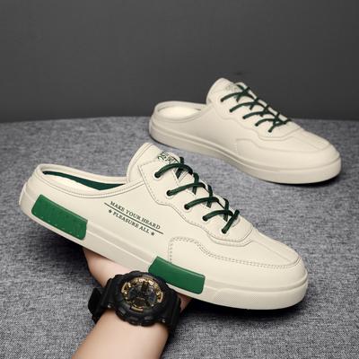 Summer Half Shoes for Men Mules Male Slides Leather Flats Semi-Drag Casual Shoes Backless Loafers Slippers Male Driving Shoes