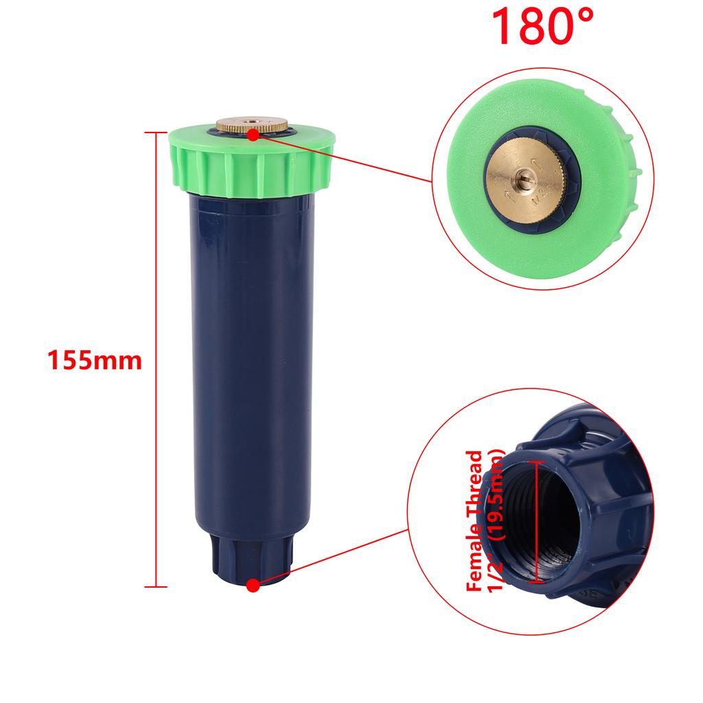 90-360 Degree Pop-Up Buried Sprinkler 1/2" Female Thread Lawn Irrigation Sprinkler Automatic Telescopic Lawn Irrigation Sprinkle