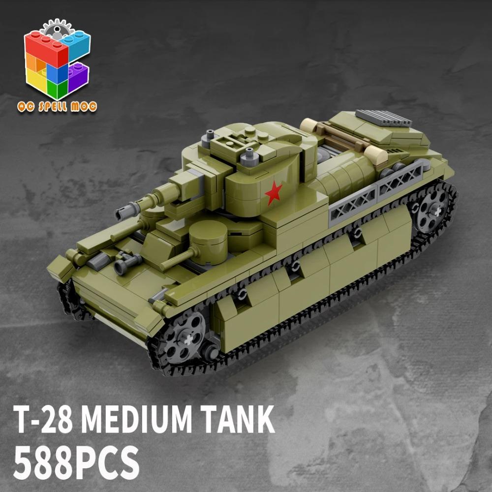 Gebäude MOC Neuer WW2 Sowjetischer Panzer gepanzertes Fahrzeug Baustein Set Militär Montage Modell Armee Krieg Soldat Spielzeug Geschenke für Kinder Kinder