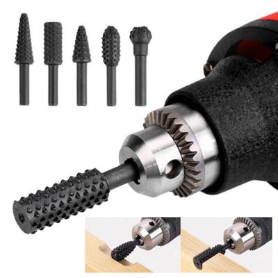 5 Stück Holzschnitzfeile Raspel Bohrer Rotationswerkzeuge Set Universell Holzbearbeitung Schleifkopf Stahl Holzschnitzerei Polieren Gravieren
