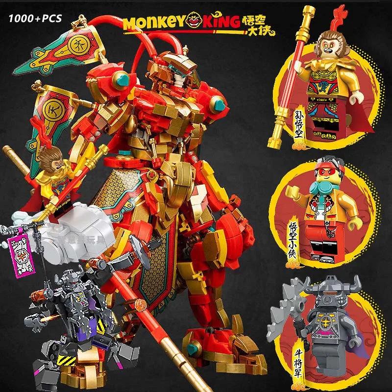 Monkey Kid Series Monkey King Ultra Mech Building Blocks Sun Wukong Mecha Bricks Toys for Boys Gifts