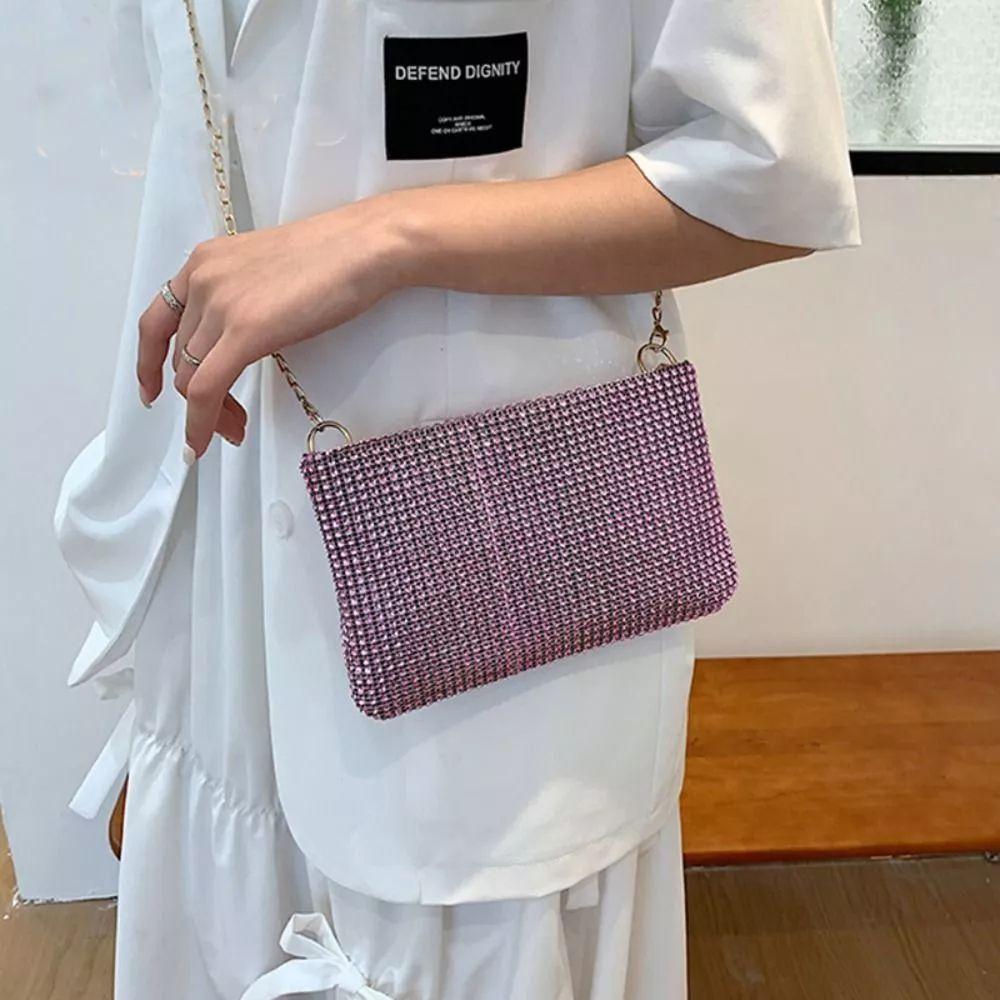 

Rhinestone Shoulder Bag Large Capacity Crossbody Bag Fashion Women Handbag