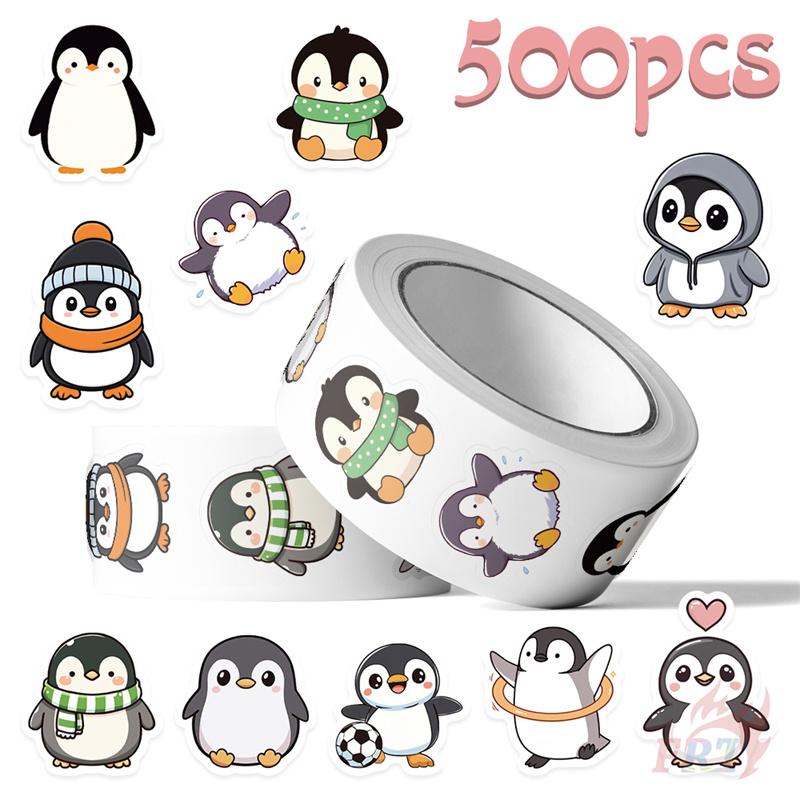 500Pcs/Roll Q Funny Penguins Series 02 Kids Rewards Stickers - DIY Scrapbooks Album Decor Sealing Label Decals