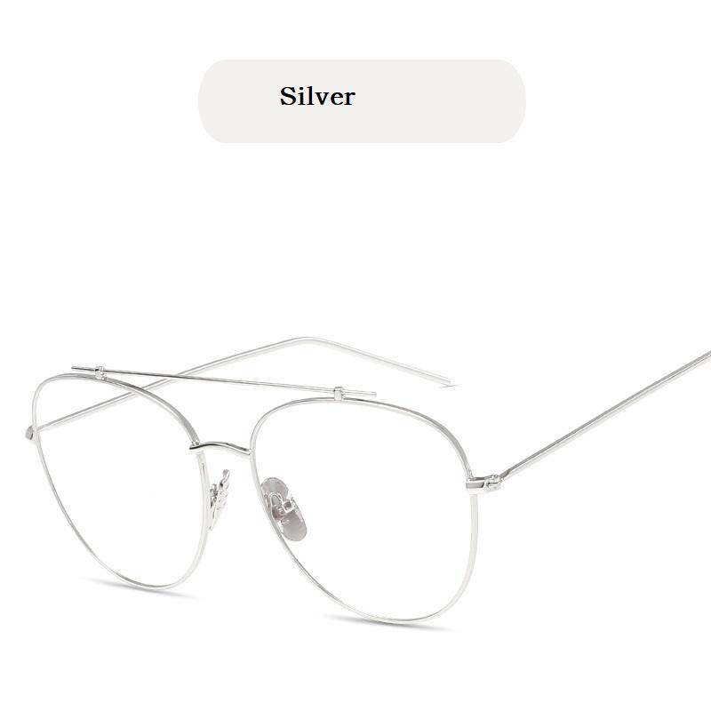 Fashion Vintage Square Frame Oversized Metal Glasses for Men Women Gold Optical Spectacle with Clear Lens