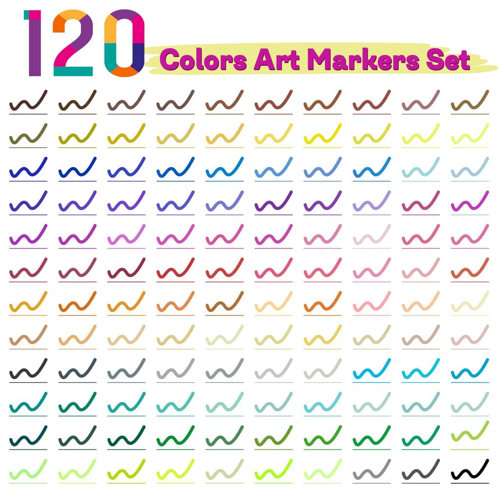 12-120 Farben Marker Set Doppelspitze Pinselstift Feine Spitze Malen Aquarell Kunst Marker Stifte für Manga Kunst Zeichenzubehör