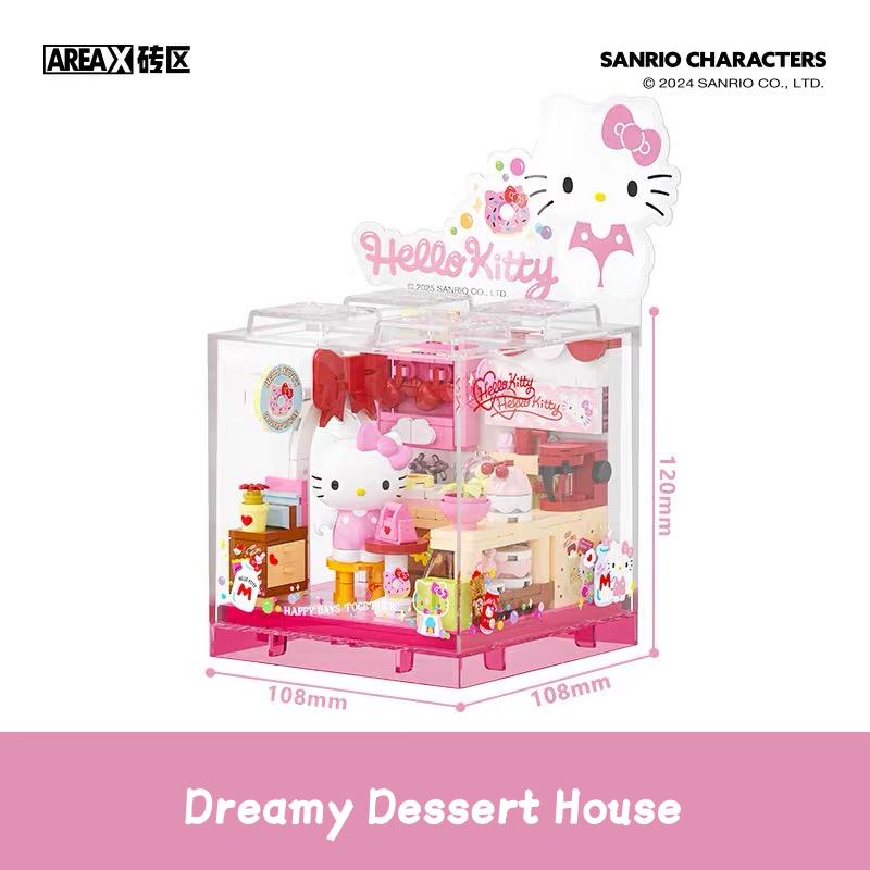 Areax  Building Blocks Sanrio Series Cute Shop Kuromi Puzzle Assembly Toys Gifts Ornaments Entertainment Toys