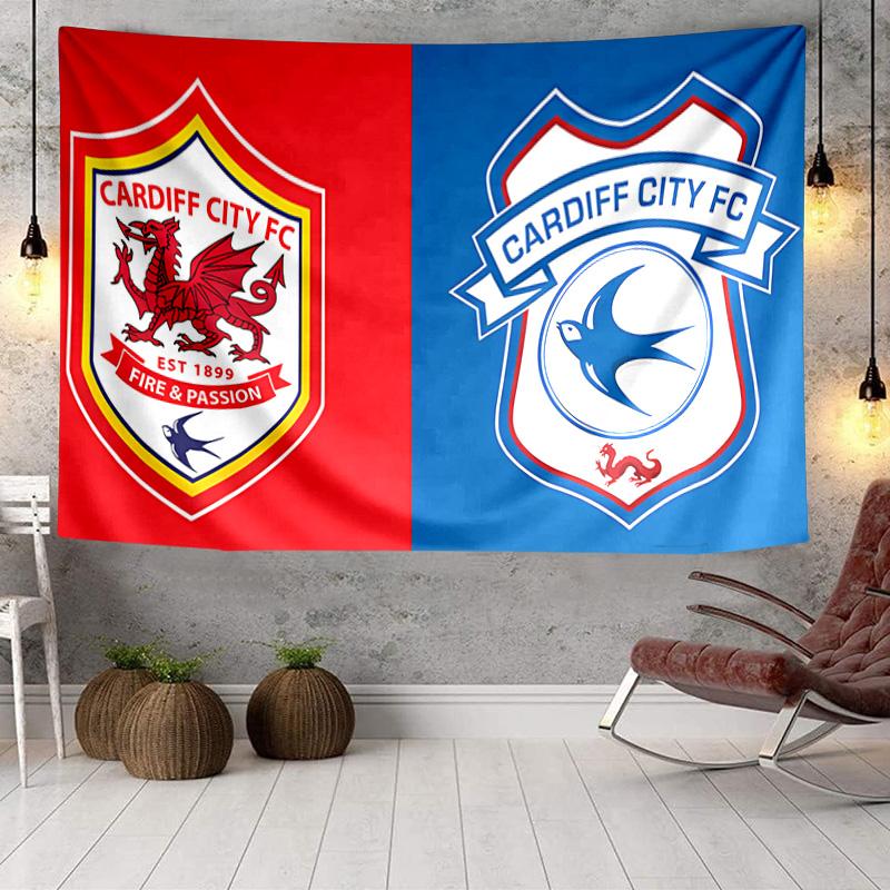 Football Club Cardiff Tapestry, Unique Design Tapestry, Wall Decor for Bedroom,Livingroom, Playroom,Heartwarming Fan Holiday Gifts