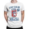 Men's Don't Be a Panican Stay Calm T Shirts American Tariffs Pure Cotton Merch Hipster Short Sleeve Tees Gift Idea T-Shirts
