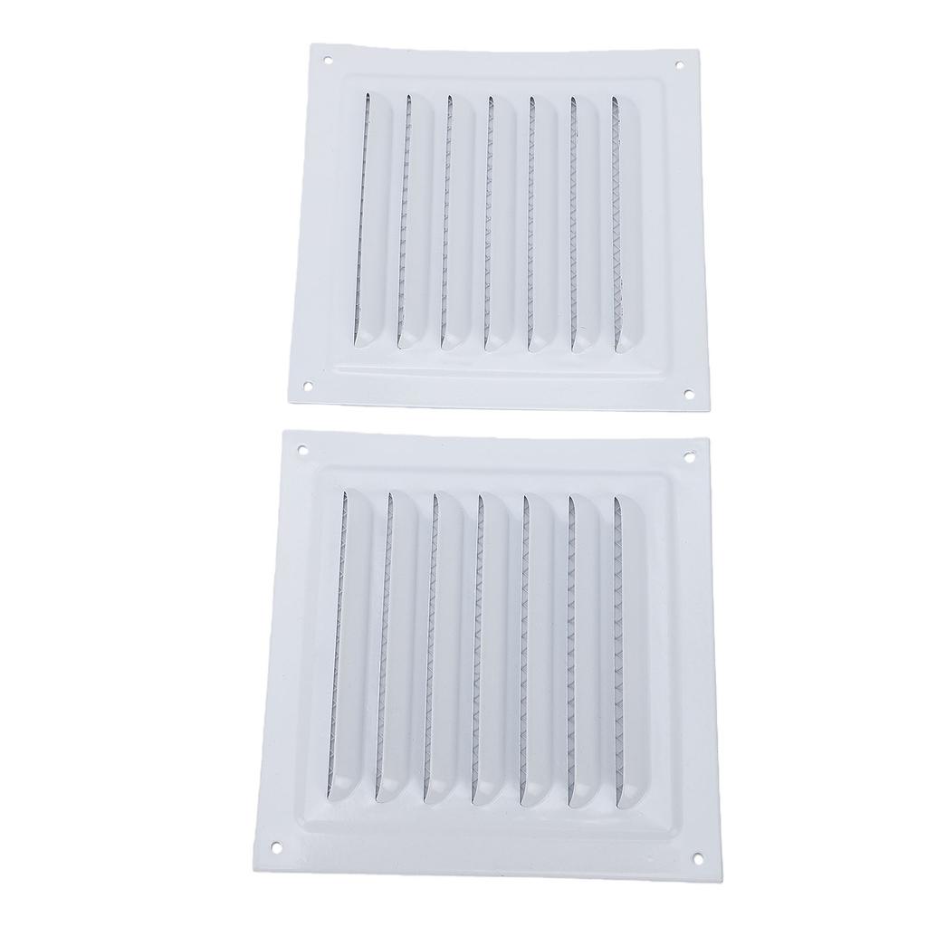 2PCS Air Vent Cover White Color Aluminum Mesh Square Shape Ventilation Register Cover for Attic Garage Ceiling