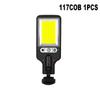 1-6PCS Motion Sensor Solar Outdoor Lights Waterproof 117COB LED Security Wall Lights Street Lamps with 3 Mode Patio Garage Yard