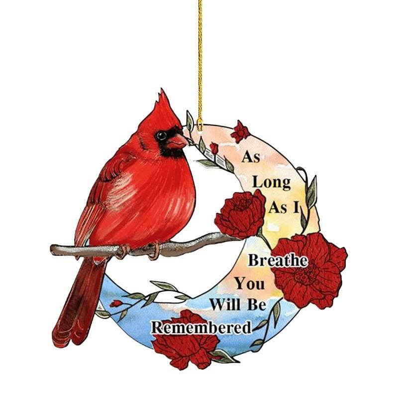 Acrylic Red Charming Bird Vehicle Hanging Decoration Fun Holiday Ornament For Car 78