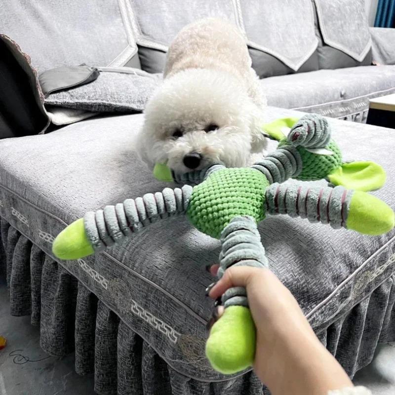 Indestructible Dog Toys for Aggressive Chewers Large Breed Squeaky Plush Chew Toys Puppy Teething Toys for Dental Care Molar