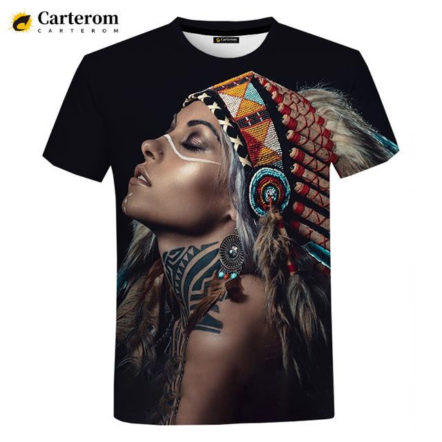 Camiseta con estampado 3D nostálgico de chica india, camiseta informal de gran tamaño para parejas, camisetas de estilo Hip Hop de verano para hombres y mujeres