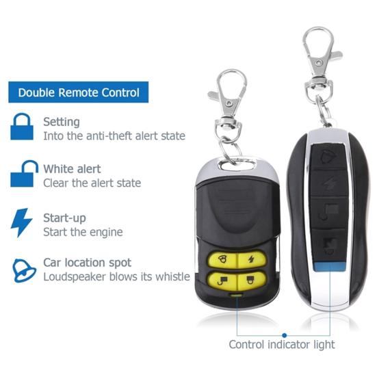 Universal Motorcycle Scooter Anti-Theft Security Alarm System Remote Control