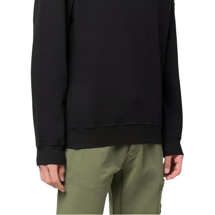STONE ISLAND Ss22 Logo Pullover Long Sleeve Sweatshirt Men Sweatshirt Black 761566360-V0029