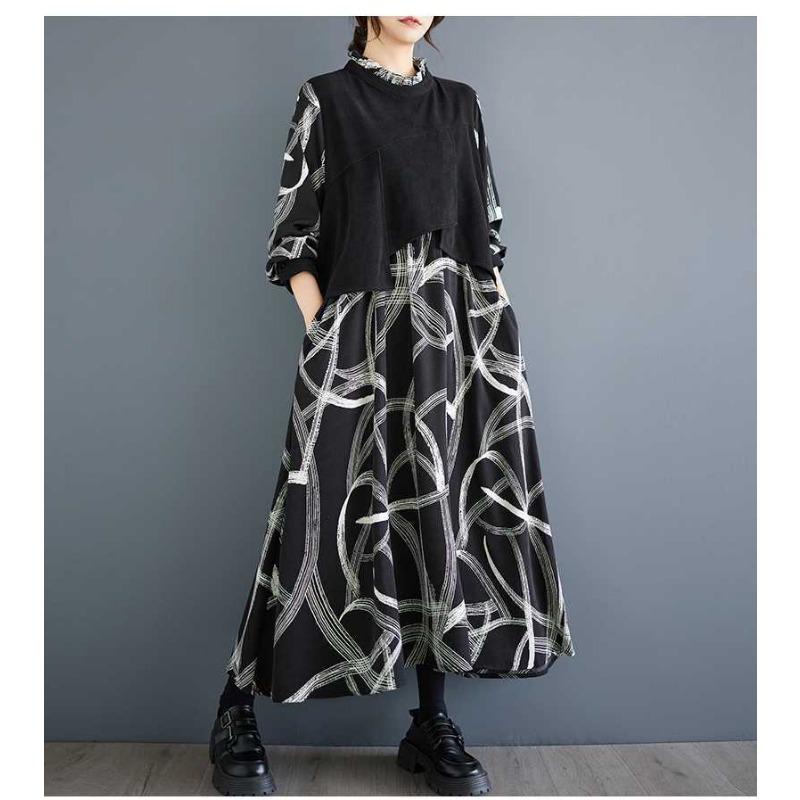 Fashion Personalized Printed Casual Niche Design Sense Temperament Dresses