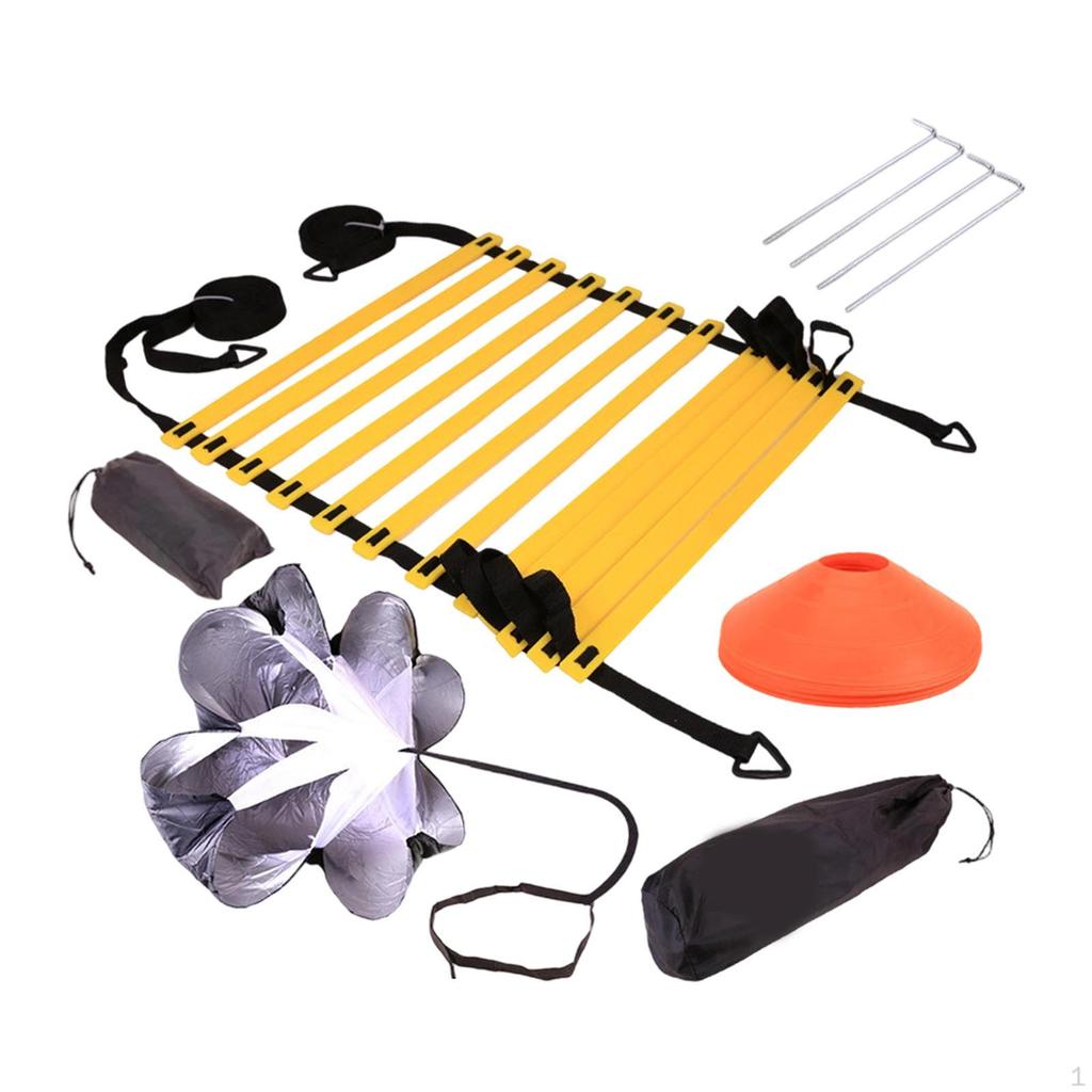 Agility Ladder Set with Running Parachute Speed Training Equipment for Exercise Soccer