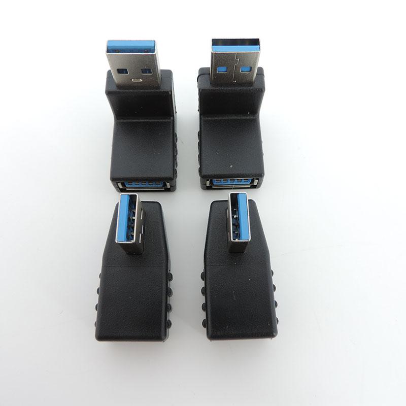 4types 1pcs USB 3.0 A Male to Female Adapter Connector converter plug cable Adapters90 Degree Angle Coupler For Laptop PC