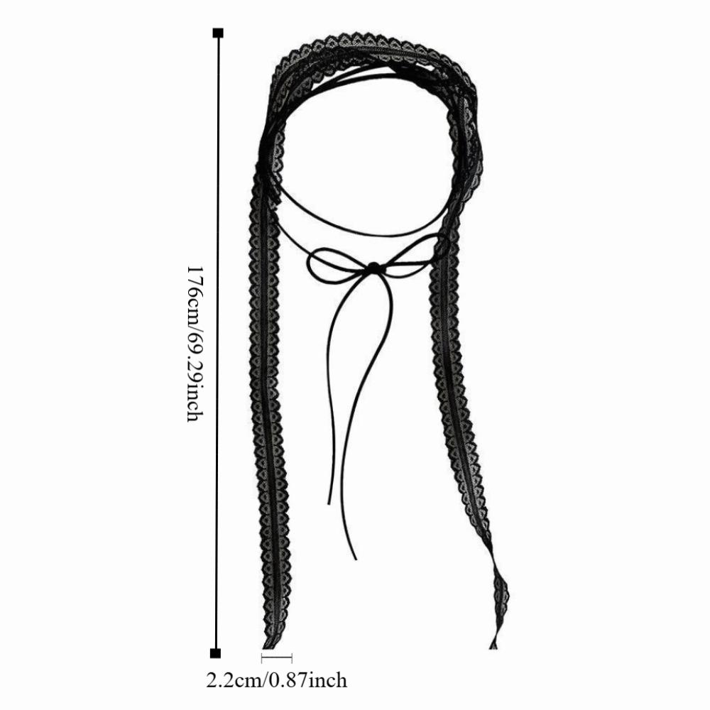 Thin Mesh Lace Clavicle Scarf Sweet Clavicle Chain Versatile Ribbon Choker Necklace Y2K