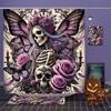 Hallowmas Totenkopf Blume Schmetterling Duschvorhang Badezimmer Duschvorhang Wasserdicht Mit 12 Haken Fische Heim Deko Kostenloser Versand