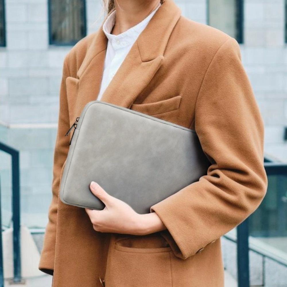 Zipper Laptop Sleeve Bag PU Leather Laptop Sleeve Portable Laptop Case Daily Commute