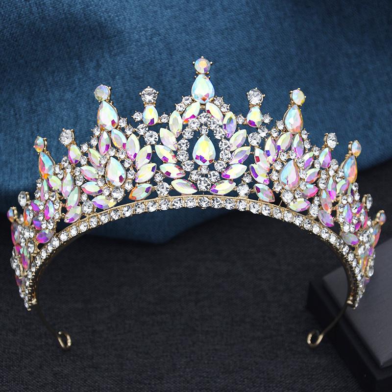 Wykwintne Czarne Kryształowe Tiary i Korony Ślubne dla Królowej Panny Młodej Nakrycie Głowy Bal Maturalny Ślubna Korona Biżuteria do Włosów Akcesoria