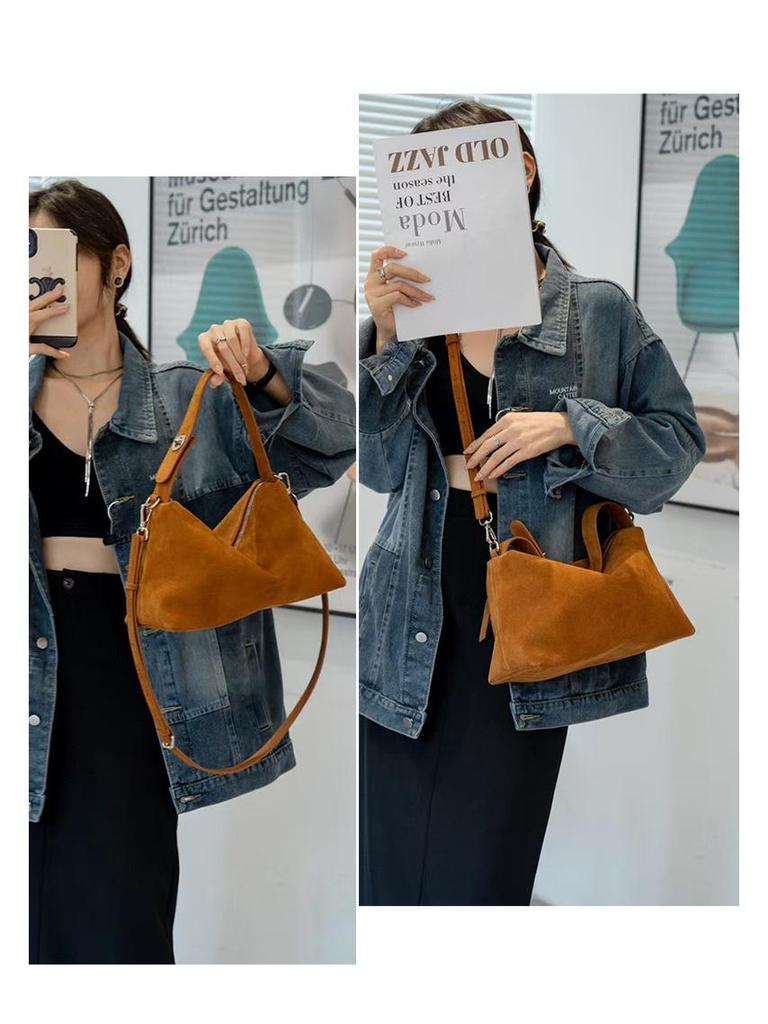 Damska 2025 Moda Koreańska Duża Pojemność Skóra Naturalna Matowa Skóra Bydlęca Torba Listonoszka na Ramię