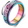 Edelstahl Stressabbau Fidget Spinner Ring für Damen, 6mm Roségold Daumenring, Größen 5-9