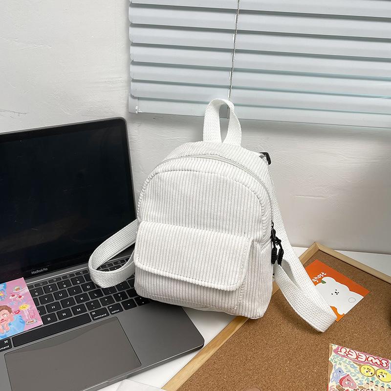 Schoolbag Women's Bag Corduroy 1011 New Backpack Korean Version Fashion Personalized Backpack Popular Bag One Piece