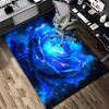 1pc Blue Rose Themed Rug for Home Decor, Non-slip Office Carpet, Chair mat, Outdoor Mat, Christmas and Halloween gifts-0731169
