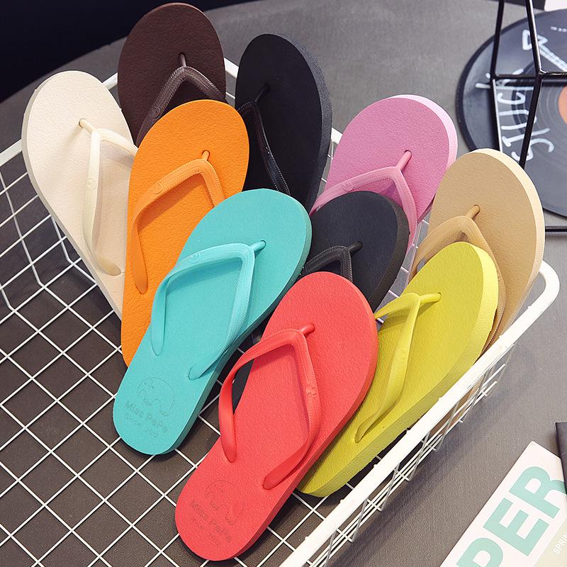 

Flip-flops women s new summer flat-bottomed non-slip beach shoes couple sandals male L size, recommended 44-45 feet