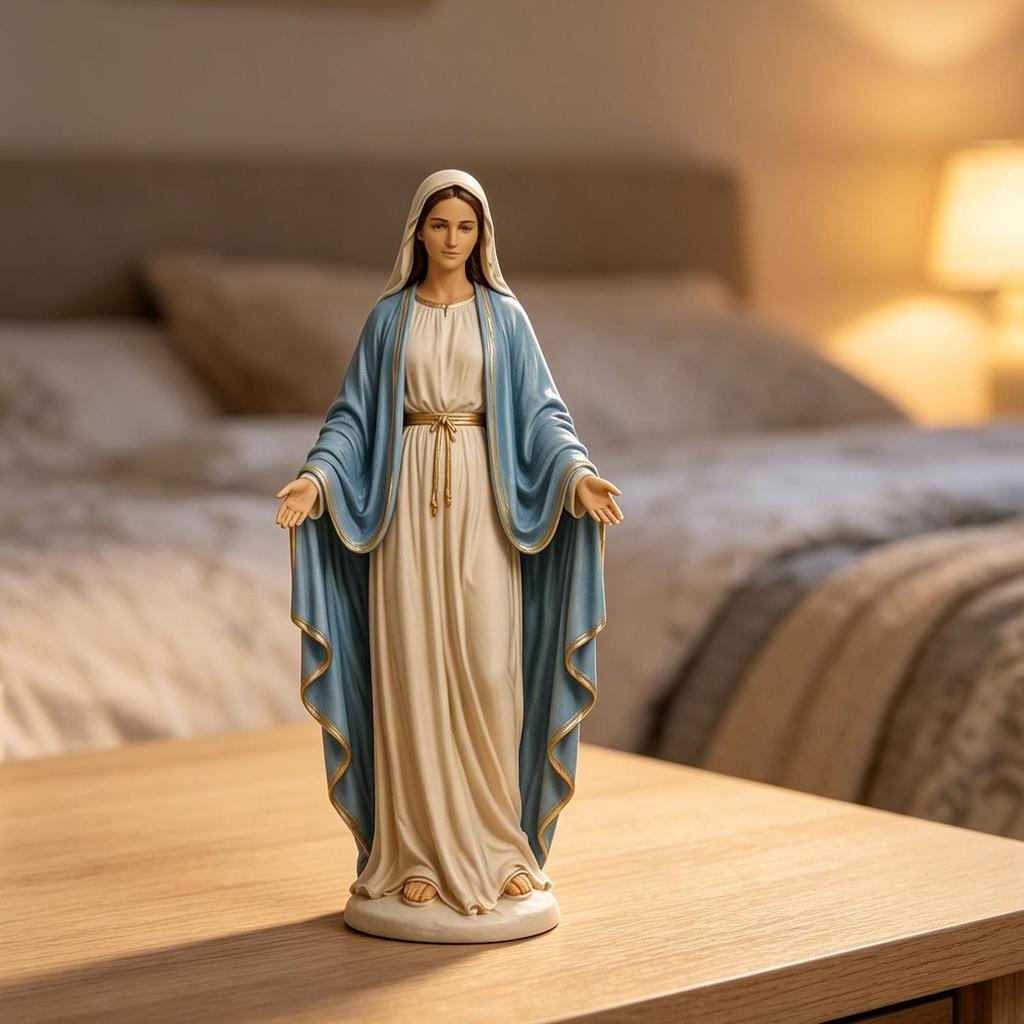 Statua Vergine Maria Statuetta Cattolica Decorazione Figura Santa Madre per Casa Studio Stanza della Preghiera Chiesa Cattedrale Santuario Altare