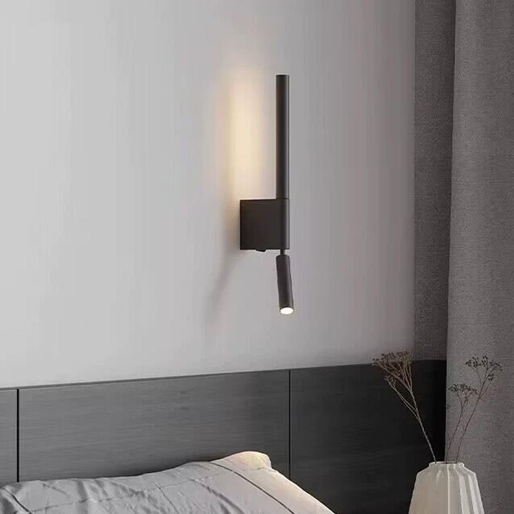 Modern Wall Sconce Indoor Wall Light with Switch Retractable Rotatable Wall Lamp Up Down Lighting Eye Care for Living Room Bedroom Hallway Reading