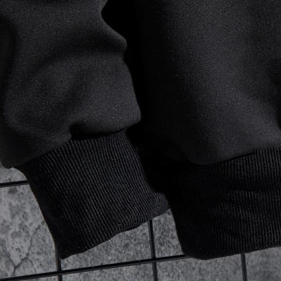 Kardigan Bluza Męska Jesień Zima Jednolity Kolor Podszewka Polarowa Kaptur Kurtka Streetwear Długi Rękaw Kieszenie ze Sznurkiem Zapięcie na Zamek