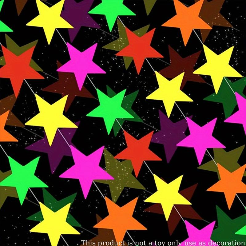 

2pcs Fluorescent Party Star Decorations,Fluorescent Birthday Banners,Night Party Supplies,Birthday Party Decoration,Flag Pulling