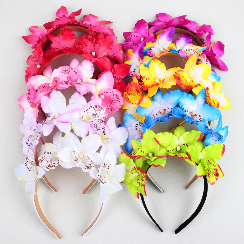 1PC Women Girls Flower Headbands Wedding Party Headdress Hair Accessories For Bridal Floral Satin Hairbands Headwear