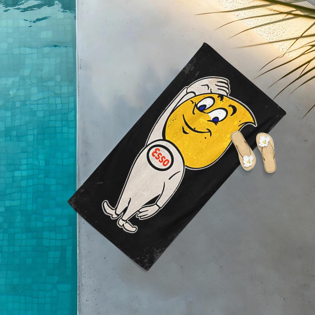 Fashion E-Essos Motor Oil Printed Towel,Quick Drying Beach Towels Are Suitable For Swimming Pools Camping Yoga And The Gym