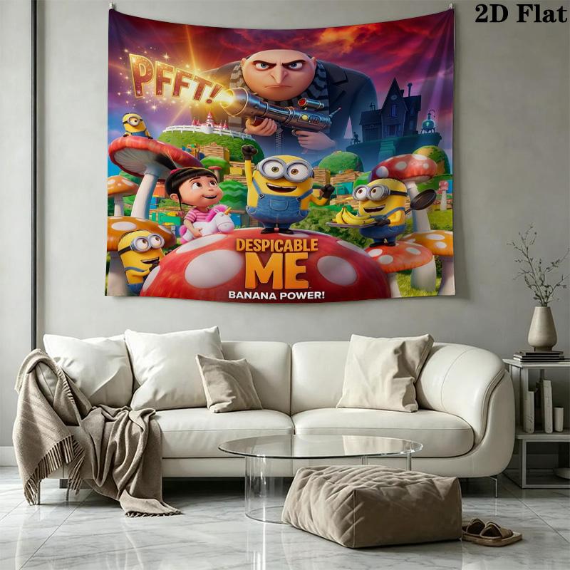 Despicable Minions Wall Tapestry Aesthetic Wall Hanging Printed Fabric Blanket Decorative Tapestries For Bedroom Living Room Home Decor