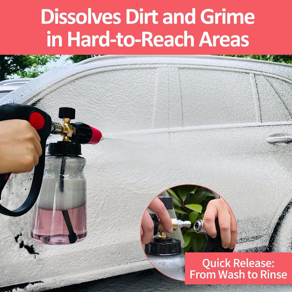 Pressure Washer Snow Foam Lance Foam Nozzle Car Wash Foam Maker for Karcher Elitech Daewoo Bort AR Bosche Mac Pressure Washer