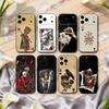 S-Skeleton Q-Queen of Hearts CARD Phone Case For iPhone 17,16,15,14,13,12,11 Plus,Pro Max,XS,Soft Silicone Black Cover