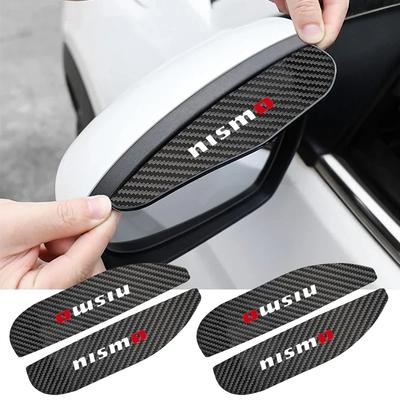 2PC Car Side Rear View Mirror Rain Eyebrow Visor Look Rain Proof Decoration For Nissan Nismo Tiida Teana GTR Juke Versa Almera